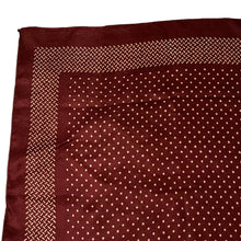 Load image into Gallery viewer, Original 1940's Rich Burgundy Silk Necktie with Cream Polka Dots - Vintage Pocket Square