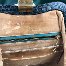Load image into Gallery viewer, Incredible 1930s 1940s Green Snakeskin and Leather Handbag
