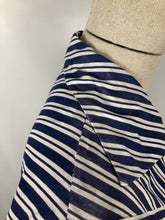 Load image into Gallery viewer, 1940s 1950s Navy and White Stripe Dress By Norman Hartnell for Berkertex - Bust 36 38