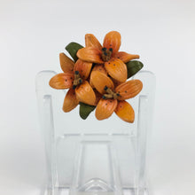 Load image into Gallery viewer, Original 1940s Autumnal Leather Floral Brooch