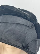 Load image into Gallery viewer, Original Edwardian Black Grosgrain and Velvet Hat with Silk Lining *