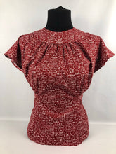 Load image into Gallery viewer, 1940s Reproduction Christmas Blouse in Riley Blake Cotton - Bust 36" 38"