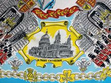 Load image into Gallery viewer, Original 1953 Queen Elizabeth II Coronation Commemorative Scarf with QEII Portrait in Centre.