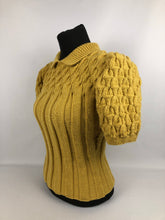 Load image into Gallery viewer, Reproduction 1940s Rib and Cable Knit Jumper - B36 40