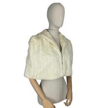 Load image into Gallery viewer, Original 1930's or 1940's Vintage White Ermine Fur Evening Cape - Beautiful Boxy Shape - Vintage Winter Wedding Cape