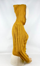 Load image into Gallery viewer, 1930's Reproduction Hand Knitted Long Sleeved Hooded Cardigan in Mustard Alpaca Wool With Novelty Hat Buttons - Bust 34 35
