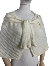 Load image into Gallery viewer, Original 1930's 1940's Hand Knitted Bed Cape in Cream Wool - Bust 34 36