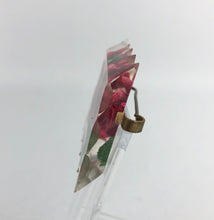 Load image into Gallery viewer, Original 1940s 1950s Reverse Carved Lucite Brooch with Scalloped Edge and Bright Pink Roses