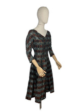 Load image into Gallery viewer, Original 1950's 1960's Bronze, Silver and Gold Cocktail Dress by A Lincoln Model - Bust 38"