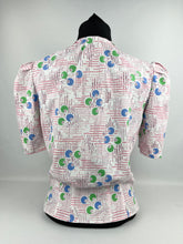 Load image into Gallery viewer, Reproduction Pretty 1930's Spots and Stripes Blouse in Blue, White, Green and Pink - Bust 34 35