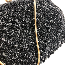 Load image into Gallery viewer, Original 1950s Black Sequin and Beaded Evening Bag by Le Soir Handbags