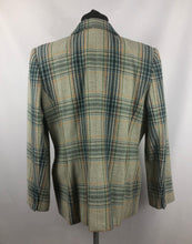 Load image into Gallery viewer, Vintage Zip Front Jacket in Green, Yellow and Navy Check - B38 40