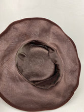 Load image into Gallery viewer, Original 1930s Brown Straw Hat with Cream Grosgrain Trim