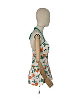 Load image into Gallery viewer, Original 1940's 1950's Floral Cotton Swimsuit - Playsuit - Vintage Swimwear - Bust 40 *