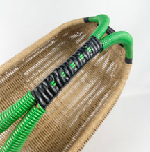 Load image into Gallery viewer, Original 1930's Wicker Basket with Black and Green Trim - Perfect Picnic Basket