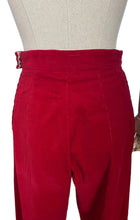 Load image into Gallery viewer, Original 1950's Cherry Red Sportaville Cords with Turn-Ups - Waist 27"