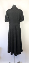 Load image into Gallery viewer, 1950s Black Cocktail Dress with Gold Buttons - B38