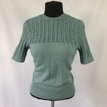 Load image into Gallery viewer, Reproduction 1940s Lace Jumper in Lovat Green - B34 36