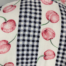 Load image into Gallery viewer, Original 1950s Black, White and Red Cherry Print Dress - Bust 36 38 40