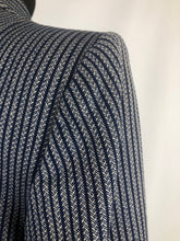 Load image into Gallery viewer, 1940s Blue and White Herringbone Stripe Wool Jacket - B38