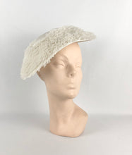 Load image into Gallery viewer, Original 1950s White Summer Hat with Net Trim - A Marten Hat