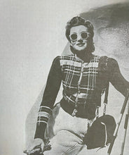 Load image into Gallery viewer, Late 1930's Reproduction Hand Knitted Long Sleeved Ski Jacket in Bordeaux, Amber, Terracotta and Bayleaf Green Pure Wool - Bust 36