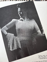 Load image into Gallery viewer, 1940's Reproduction Twisted Cable and Rib Jumper in Jacaranda - Bust 32 33 34