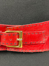 Load image into Gallery viewer, Fabulous 1950s Lipstick Red Leather Waist Cincher Belt - Waist 24 25 26