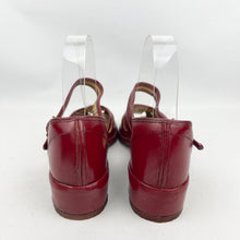 Load image into Gallery viewer, Original 1950’s Red Faux Leather Summer Sandals - UK 5