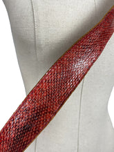 Load image into Gallery viewer, Original 1930's 1940's Red Snakeskin Belt - Waist 28 29 30 31 32
