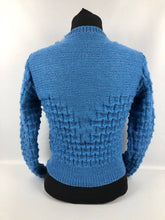 Load image into Gallery viewer, Reproduction 1930s Hand Knitted Jumper in Soft Blue - B35 38