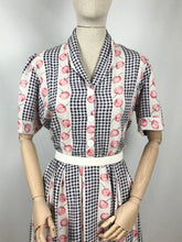 Load image into Gallery viewer, Original 1950s Black, White and Red Cherry Print Dress - Bust 36 38 40