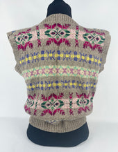 Load image into Gallery viewer, Original 1940s Fair Isle Slipover in Pink, Green, Purple and Yellow - Bust 36 37 38