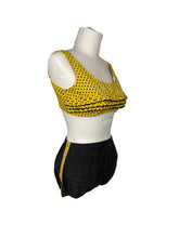 Load image into Gallery viewer, Original 1950's Black and Yellow Polka Dot Bikini - Bust 32 - Vintage Swimwear *