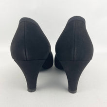 Load image into Gallery viewer, Original 1940's 1950's Black Suede Bow Fronted Court Shoes - UK 6.5