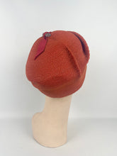 Load image into Gallery viewer, Outstanding Original 1930s Orange Hat with Early Plastic and Metal Trim