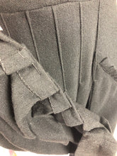 Load image into Gallery viewer, 1930s 1940s Black Wool Pleated Dress with Ruffle Trim - Bust 36