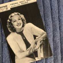 Load image into Gallery viewer, 1940s Reproduction Hand Knitted Bolero in Fluffy Blue Sequin Yarn - B38 40 42 44