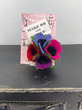 Load image into Gallery viewer, 1940's Felt Flower Anemone Corsage - Pretty Wartime Posy Brooch - Red, Pink, Lilac and Purple