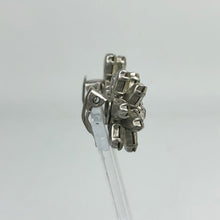 Load image into Gallery viewer, Original 1940s 1950s Claw Set Clear Paste Flower Clip on Earrings