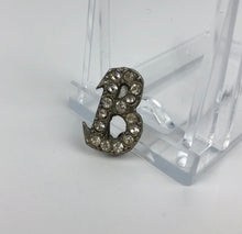 Load image into Gallery viewer, 1950s Teeny Initial “B” Brooch with Paste Stones