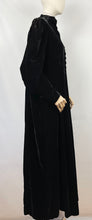 Load image into Gallery viewer, Original 1930s Black Cotton Velvet Opera Coat with Incredible Collar Detail - Bust 40 41 42
