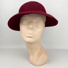 Load image into Gallery viewer, Vintage Burgundy Felt Hat with Chevron Seaming Detail - Henry Heath Gipsy Hat