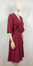 Load image into Gallery viewer, Original 1940s Red Crepe Beaded Dress - Wounded - Bust 38 39 40