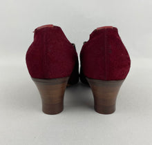 Load image into Gallery viewer, Original 1940's Deadstock CC41 Burgundy Suede Court Shoes - UK Size 4 4.5