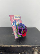 Load image into Gallery viewer, 1940's Felt Flower Anemone Corsage - Pretty Wartime Posy Brooch - Lilac, Red, Mauve and Purple