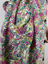 Load image into Gallery viewer, Original 1940s Green and Pink Cornucopia Floral Cotton Dress - Bust 44 46 - True Volup