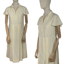 Load image into Gallery viewer, Original 1930's Cream Silk Dress with Mother-of-Pearl Buttons - Bust 32 34 *