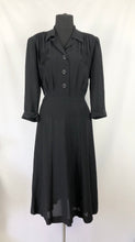Load image into Gallery viewer, 1940s Black Dress with Applique Detail - Bust 40 42