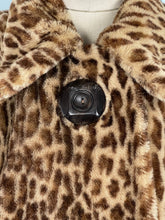 Load image into Gallery viewer, Original 1940’s Fabulous Faux Fur Leopard Print Coat by Jancourt Model - Bust 36 38 40 42